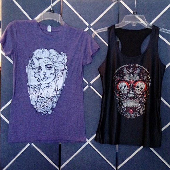 unknown Tops - 2-Sugar Skull T-shirts